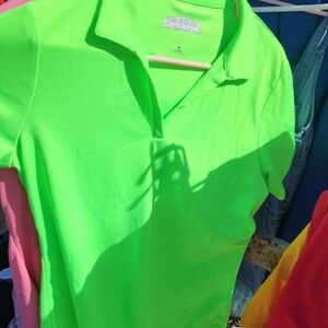 Women’s Neon Green Polo Tee - Short Sleeve